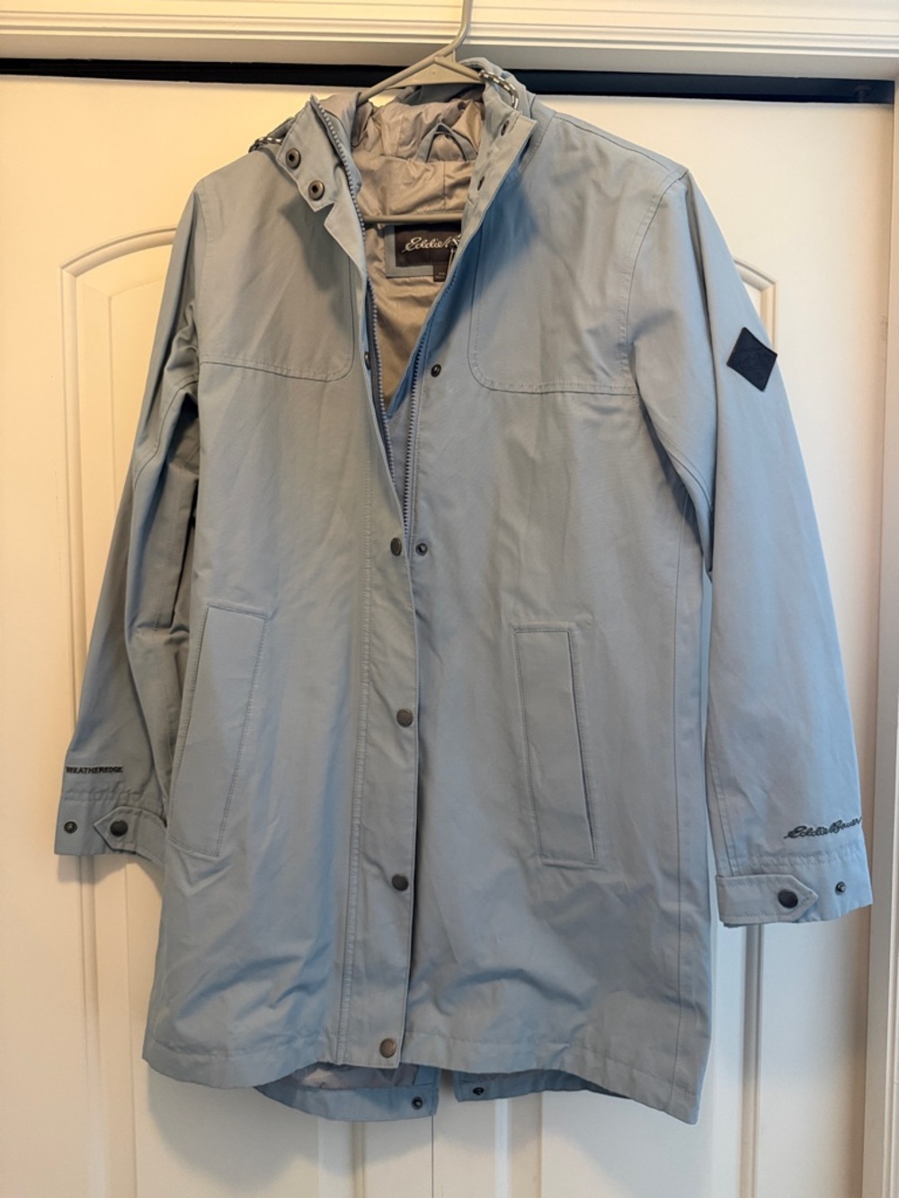 Eddie Bauer Pale Blue Hooded Shell Jacket